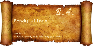 Bondy Alinda névjegykártya